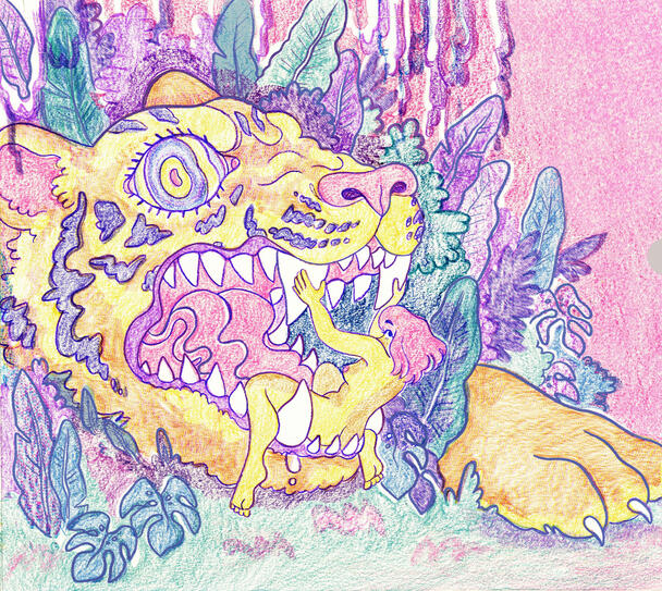 devourer - color pencil and digital